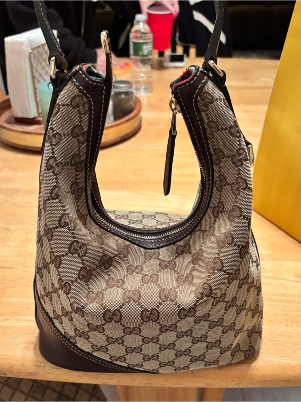 Gucci Brown Beige GG Canvas Bag